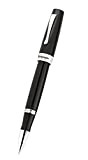 Montegrappa Penna roller ELMO 02 Jet Black | Penna in resina con guarnizioni in acciaio inox | Elegante confezione regalo