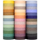 Morandi Washi - Set di 39 rotoli di nastro adesivo colorato per fai da te, bullet journals, planner, scrapbooking, (Nature ...