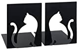 moses - Set di 2 fermalibri con silhouette a forma di gatto, in metallo