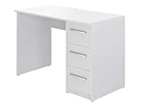 Movian, scrivania con 3 cassetti in stile moderno, modello Idro, 56 x 110 x 73,5 cm, colore bianco