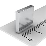 MTS Magnete - Magneti a parallelepipedo, al neodimio, 15 x 15 x 3 mm, N45, magnetizzazione 3 mm, 20 pz