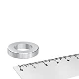 MTS Magnete - Magneti tondi con foro (16 mm), 27 x 5 mm, N42, 5 pz