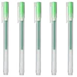Muji - Set di 5 penne a sfera con inchiostro gel, 0,38 mm, colore: Verde chiaro