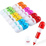 Multicolore Penne a scatto Creative Stationery Mini penne retrattili a forma di pillole, 6 Colori 12 Pcs