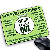 My Cust Tappetino Mouse Pad Scherzo Divertente Simpatico Antistress x Stress Istruzioni sbattere Testa Qui Verde