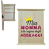 My Custom Style armadietto appendi Chiavi, Portachiavi, in Legno #Nonni-Regina Abbracci# 20x24,3x5,5cm