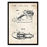 Nacnic brevetto Slipper poster con il basket 3. Foil con il vecchio brevetto di disegno in formato A3 e vintage ...