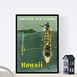 Nacnic Vintage Poster Vintage Poster Kayak nelle Hawaii. Formato A3