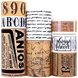 Nastro Adesivo Decorativo, Vintage Washi Tape, Fai-da-Te per Diario, Agenda, Scrapbooking Tape Sticker Set di 8 Rotoli