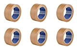 Nastro adesivo Ecologico in Carta marrone - Pack da 6 rotoli - 50 mt x 50 mm - senza solventi