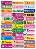 Nation EMMA 36 adesivi personalizzati per libri e asilo scuola materna, adesivi con nome, multicolore