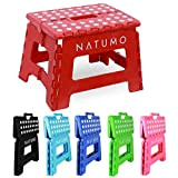 NATUMO®, sgabello pieghevole di alta qualità, 150 kg, sgabello da cucina pieghevole, Colore: rosso