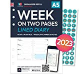 NBplanner Ricarica per agenda a righe, formato A5, settimana su due pagine (2023)