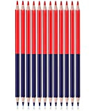 Ncheli 12 pcs Matite Colorate,Bicolore Rosso e Blu Doppia Fronte matite Matite Blu e Rosso per Pennarello per falegnameria