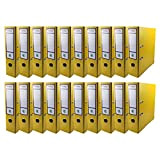 Netuno 20 raccoglitore cartone ecologico riciclato giallo a 2 anelli A4 dorso 8 cm faldone portadocumenti per ufficio scuola archivio