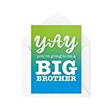 New Born Baby Cards Expecting Yay You're Going to Be A Big Brother Card Friend Cute Greeting Laughter Banter Joke ...