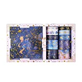 NI915 8pcs Gold Foli Star Classic Van Gogh Washi Tape Set Starry Sky Adesivo Nastro Adesivo Fai da Te Mascheratura ...