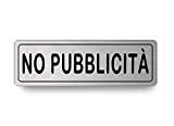Nitek Targa no pubblicità in Alluminio Satinato 150 x 50mm - Targhette Autoadesive | Stickers, Klebeetikett | Impermeabili Lavabili, Panificio, ...