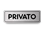 Nitek Targa privato in alluminio satinato 150mm x 50mm - targhette autoadesive| Stickers, Klebeetikett | Impermeabili Lavabili, Ufficio, Pub, Aziende
