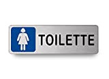 Nitek Targa toilette donna in Alluminio Satinato 150mm x 50mm - Targhette Autoadesive | Stickers, Klebeetikett | Impermeabili Lavabili, ufficio, ...
