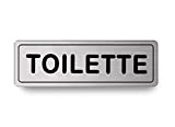 Nitek Targa toilette in Alluminio Satinato 150mm x 50mm -Targhette Autoadesive | Stickers, Klebeetikett | Impermeabili Lavabili, Ufficio, Pub, Aziende