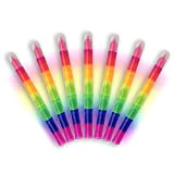 NLR [6 Colori ×7] Evidenziatore di Colore Arcobaleno Impilabile per Bambini, Marcatore Fluorescente, Grande Favore per la Festa