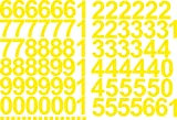 Numeri adesivi 5 cm di altezza – in giallo – 96 numeri adesivi – numeri e numeri autoadesivi 0 – ...