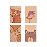 NUOLUX Mini taccuino blocnotes Bambini - quaderno Marrone Bianco Dentro Notebook (Serie di Animali)