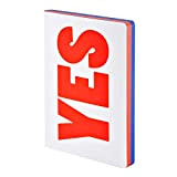 Nuuna Graphic l"yes-no Smooth Bonded Leather notebook – rosso, blu/bianco