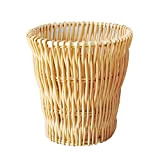 NYKK Cestino gettacarte Woven Basket Trash Can Wastebasket, Garbage Bin Round Contenitore for bagni, cucine, uffici Domestici, Artigianato, Lavanderia, Locali ...