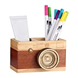 Obling - Portapenne in legno lavorato a mano, decorazione artigianale creativa per ufficio, per contenere penne e pennelli A multicolore