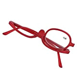 Occhiali da trucco con ingrandimento, montatura PC rossa Lente singola Elegante occhiali da trucco per occhi con ingrandimento Girevole Comodo ...