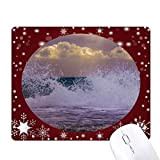 Ocean Sea Wave Spray Science Nature Picture Mouse Pad Inverno Fiocco di Neve