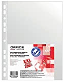 Office Products 21141219 – 90 buste trasparenti, in PP, A4, goffrate, 40 mm 200 pezzi, trasparente