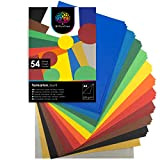 OfficeTree 54 x A4 Carta Colorata 220 g - Cartoncini Colorati per lavoretti - 10 Colori Vivaci più 4 x ...
