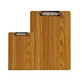 Officonset Legno Portablocco Clipboard A4 A5 Menu Board con Angoli Arrotondati per Scrivere Resistente Clip Board con Foro per Appendere(Marrone)