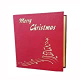 OFKPO 3D Cartolina D'auguri di Natale - Pop Up Cartolina D'auguri di Compleanno(Dell'albero di Natale)