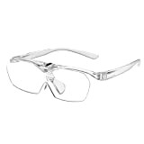 OKH Lente d'ingrandimento al 160%, occhiali da vista con ingrandimento a mani libere, lenti apribili, occhiali da ingrandimento per lavori ...