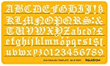 Old English Lettera Stencil 10mm, Lettering Stencil per Artigianato Inglese Stencil Alfabeto Numero Disegno Modello Drafting