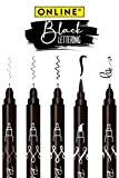 ONLINE Black Handlettering Set | 5 matite per calligrafia in nero | con pennello, punta e punta calligrafica | Matite ...