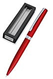 ONLINE Eleganza - Penna a sfera girevole, in metallo, colore satinato, rosso, con clip in metallo, inchiostro nero, con confezione ...
