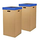 ONLY BOXES, Cestino in cartone, con coperchio, Colore Blu, Dimensioni 34,2 x 34,2 x 68 cm, Confezione da 2 pezzi