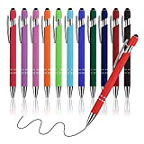 OOTSR 12 pezzi penna a sfera soft touch con punta liscia 1.0 penna stilo Combo nero inchiostro per touch screen ...
