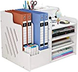 Organizzatore del File del Desktop, Desk Document File Organizer per Office Home School, Paper Letter Tray Organizer (Bianco-pb07)