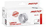 Originale Meto etichette prezzatrice (26x12 mm, bianco, 1 linee, 6000 pezzi, con adesivo permanente, per Meto, Contact, Sato, Avery, ecc.)