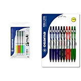 OSAMA 4 MULTI Penna a sfera quattro colori, pack da 4 penne con Grip FLUO & Osama OBG penne a ...