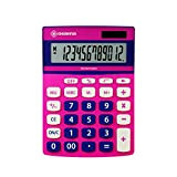 Osama METALCOLOR, Calcolatrice da tavolo a 12 cifre con display inclinato - Rosa e Blu
