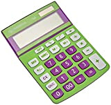 Osama METALCOLOR, Calcolatrice da tavolo a 12 cifre con display inclinato - Verde e Viola