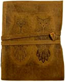 OVERDOSE OWL Buff Leather Journal Deckel Diary - Handmade Bound Journal | Leather Sketchbook - Drawing & Writing Journal Notebook ...