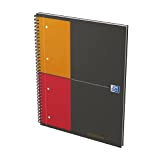 Oxford 100103664 Quaderno Maxi Spiralato Notebook, Formato A4+, 160 Pagine, Carta 80 gr, Rigatura 5 mm, App Scribzee, Nero